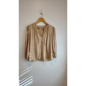 Velvet by Graham & Spencer Metallic Gold Blouse – Size XS – Shimmer Peasant Top